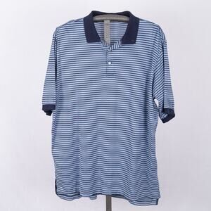 Polo Golf Ralph Lauren Men's Size XXL Blue White Stripe Polo Shirt Pima Cotton